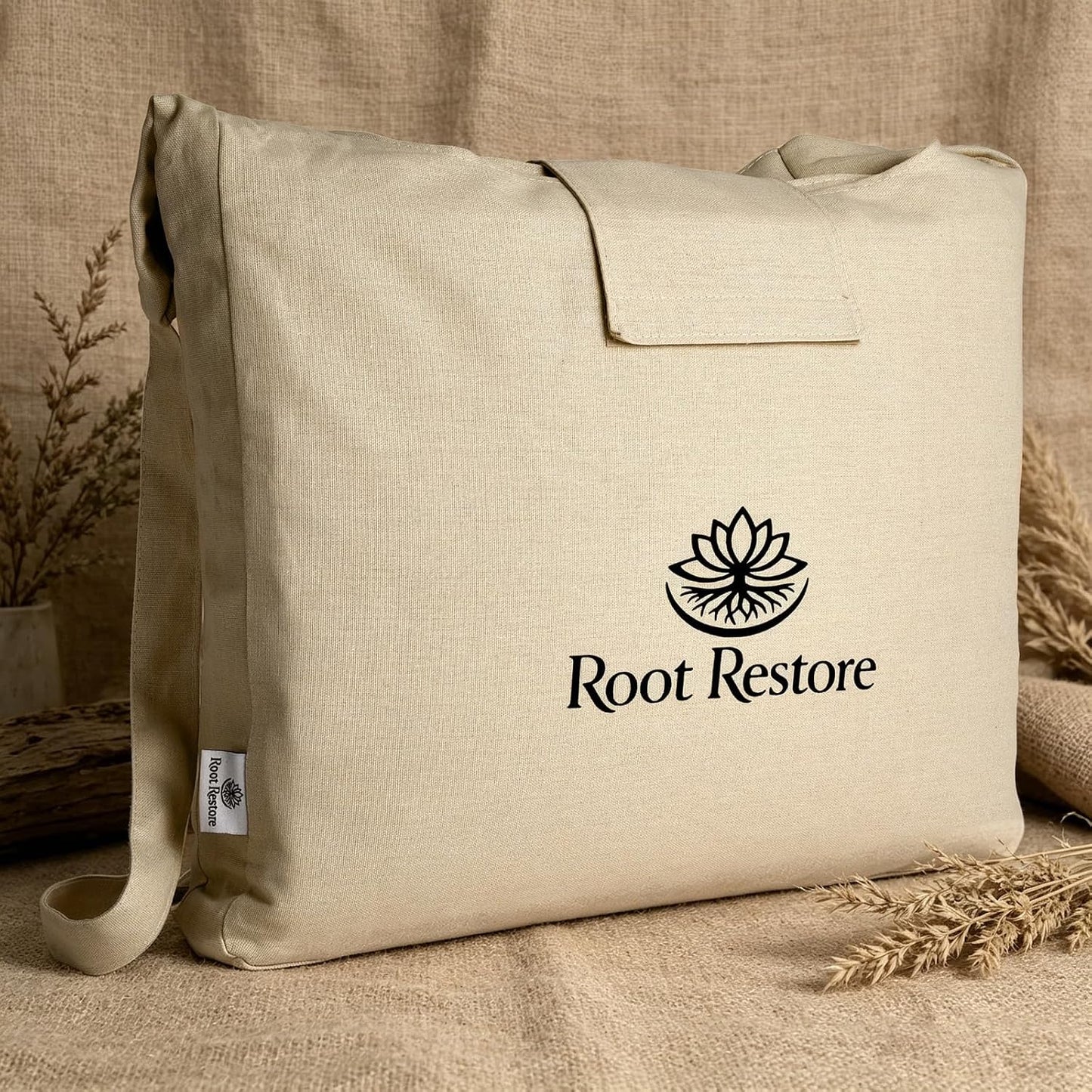 Acupressure Mat and Pillow Set — 4 Piece Full Body Set — Natural Linen & Coconut Fiber — Back Neck Pain Relief, Muscle Relaxation, Stress Relief — Includes Carry Bag
