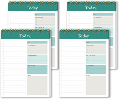 104 Pgs To Do List Notepad - Daily Planner Notepad Undated 52 Duplex-Printed Undated Sheets Tear Off, 6.5" x 9.8" Checklist Productivity Organizer with Hourly Schedule for Tasks