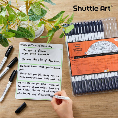 Shuttle Art Magnetic Whiteboard Markers, 20 Pieces Fine Tip and Eraser, Dry Erase Whiteboard Markers, for Writing on Whiteboards, Weekly Planner, Glass for School Office Home