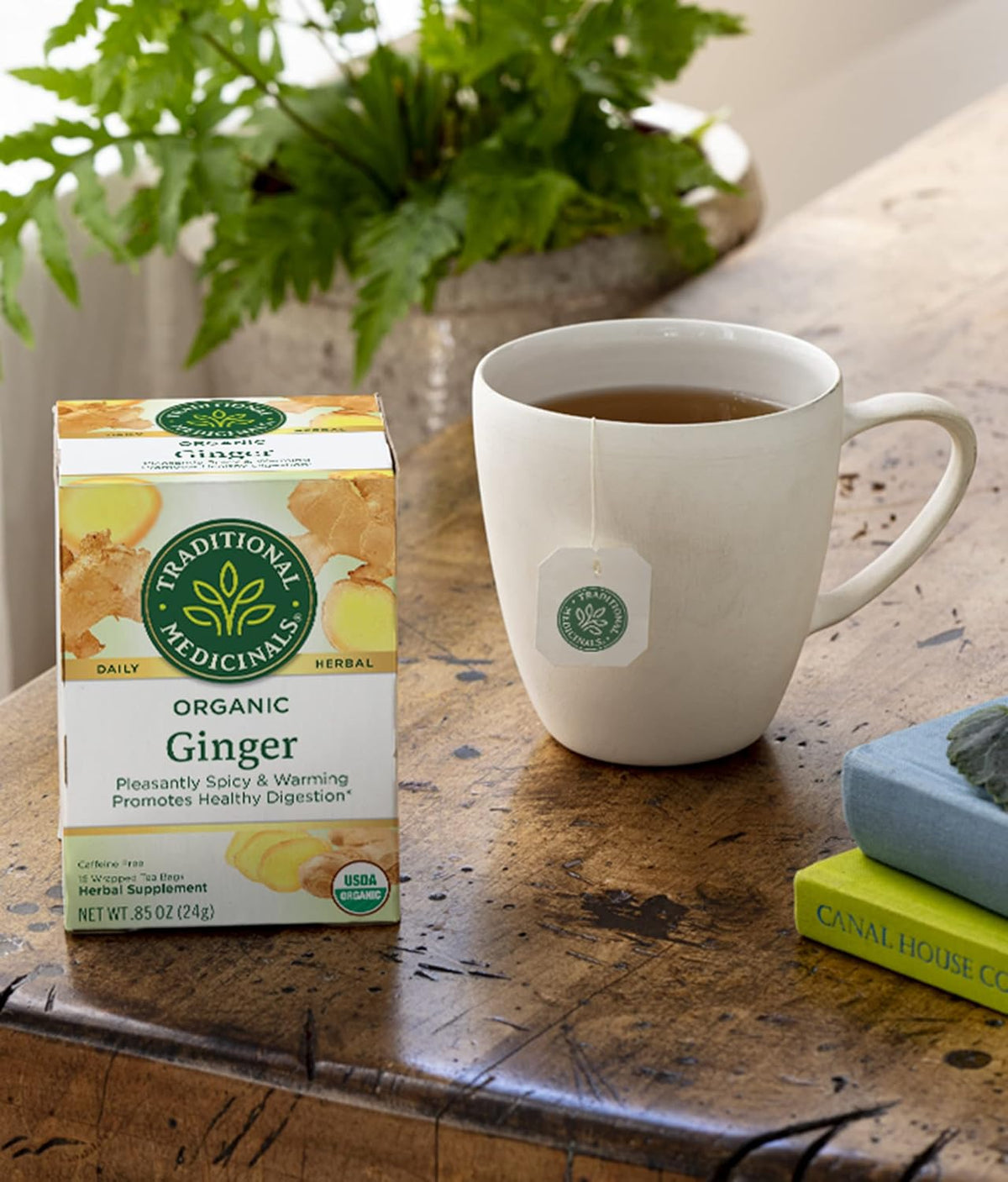 Traditional Medicinals Organic Ginger Herbal Tea, Promotes Healthy Digestion, (Pack of 2) - 16 Tea Bags