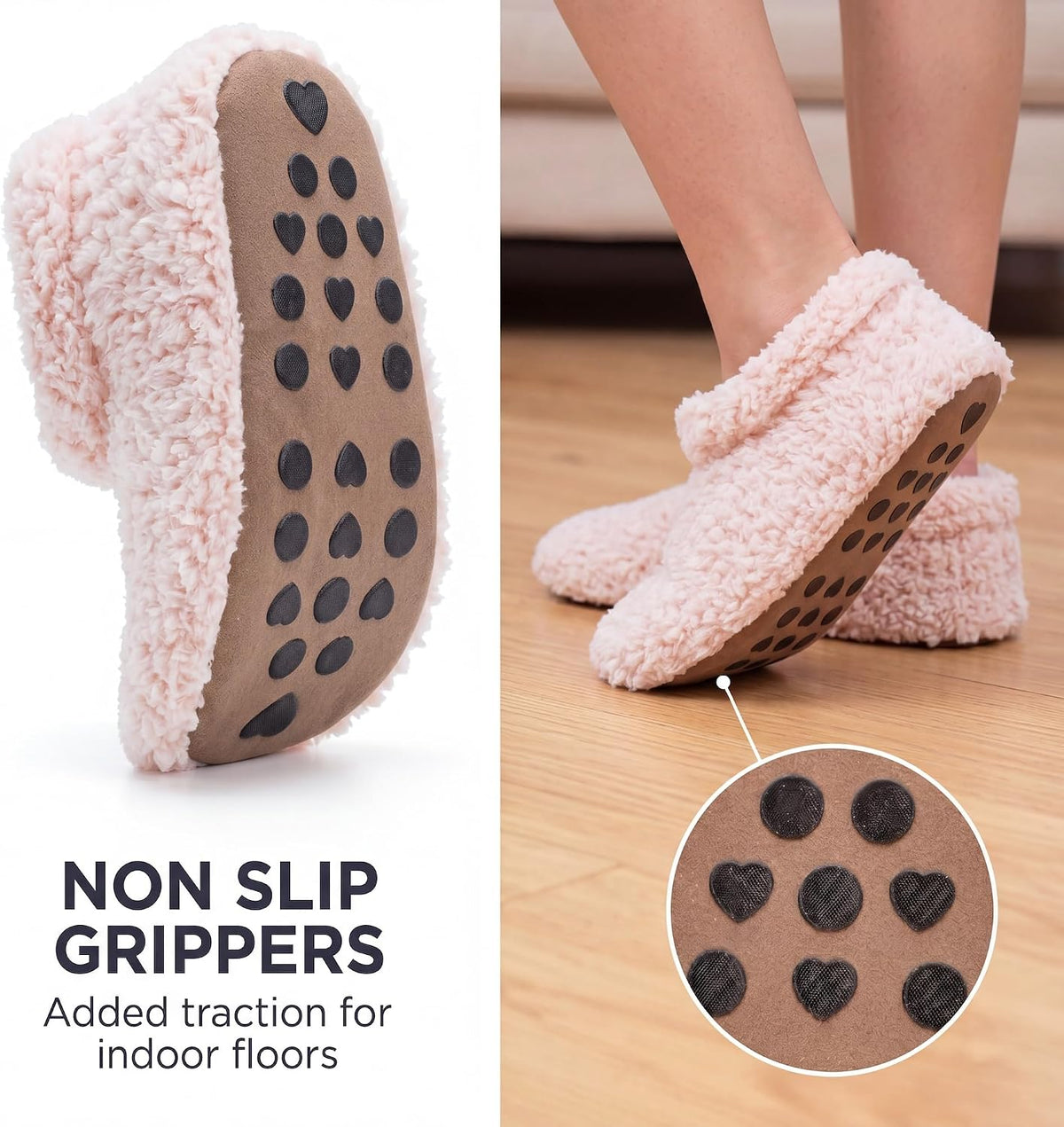 Cozylook Fuzzy Slippers for Women Indoor Soft Sole Slipper Socks