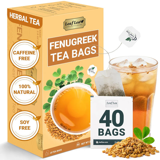 LeafLea Turmeric Tea with Ginger and Cinnamon, 80 Premium Turmeric Ginger Tea Bags, 100% Natural Ingredients Herbal Tea, Vegan, No Sugar, Caffeine-Free, Each Tea Bag Sealed for Fresh Flavor