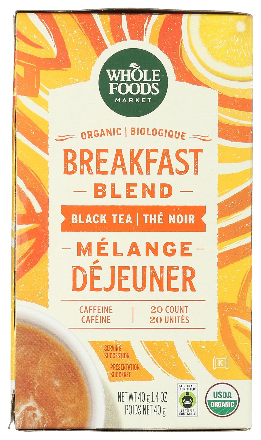 Whole Foods Market, Tea Black Breakfast Blend Organic, 20 Count