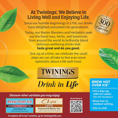 Twinings Chai Black Spiced Tea K-Cup Pods for Keurig, 12 CT Box (6 Pack)