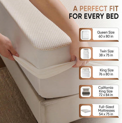 Waterproof Organic Mattress Protector Queen Size – Premium Soft Organic Cotton Surface Mattress Cover – Noiseless & Breathable 250 GSM Mattress Pad – Deep Pocket Fitted Design