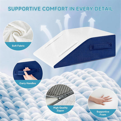 Yojoker 4PCS Orthopedic Bed Wedge Pillow Set for Sleeping, Post Surgery Foam Pillow for Body, Back and Leg Pain Relief, Triangle Adjustable Support Pillow - Acid Reflux, Anti Snoring & GERD Sleeping