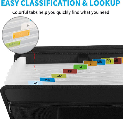 Important Document Organizer with Lock, Fireproof Accordion File Organizer