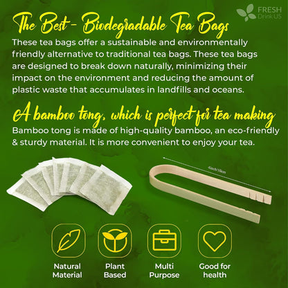 FreshDrinkUS, Premium 40 Mango Leaf Tea Bags, 100% Natural& Pure from Mango Leaves. Herbal Tea. No Sugar, No Caffeine, No Gluten, Vegan.
