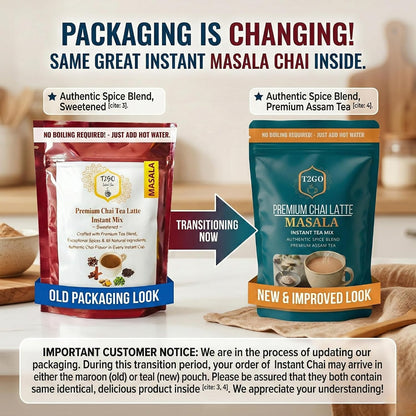 T2GO Authentic Karak Masala Chai Tea Mix – Just Add Water, 8 oz | Bold karak-style masala chai — real milk & spices in every scoop, no simmering