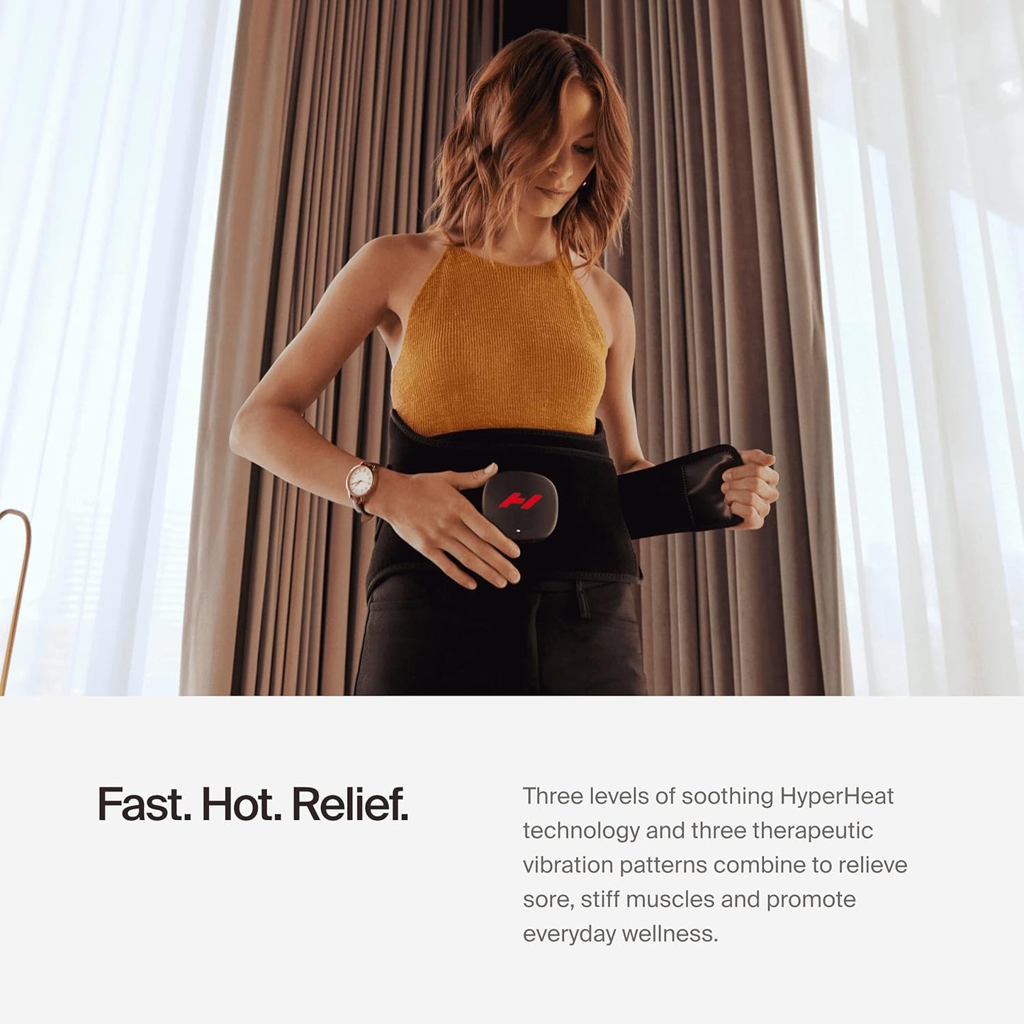 Hyperice Venom 2 Back Wrap - Provides Advanced Heat and Vibration for Pain, Soreness and Inflammation