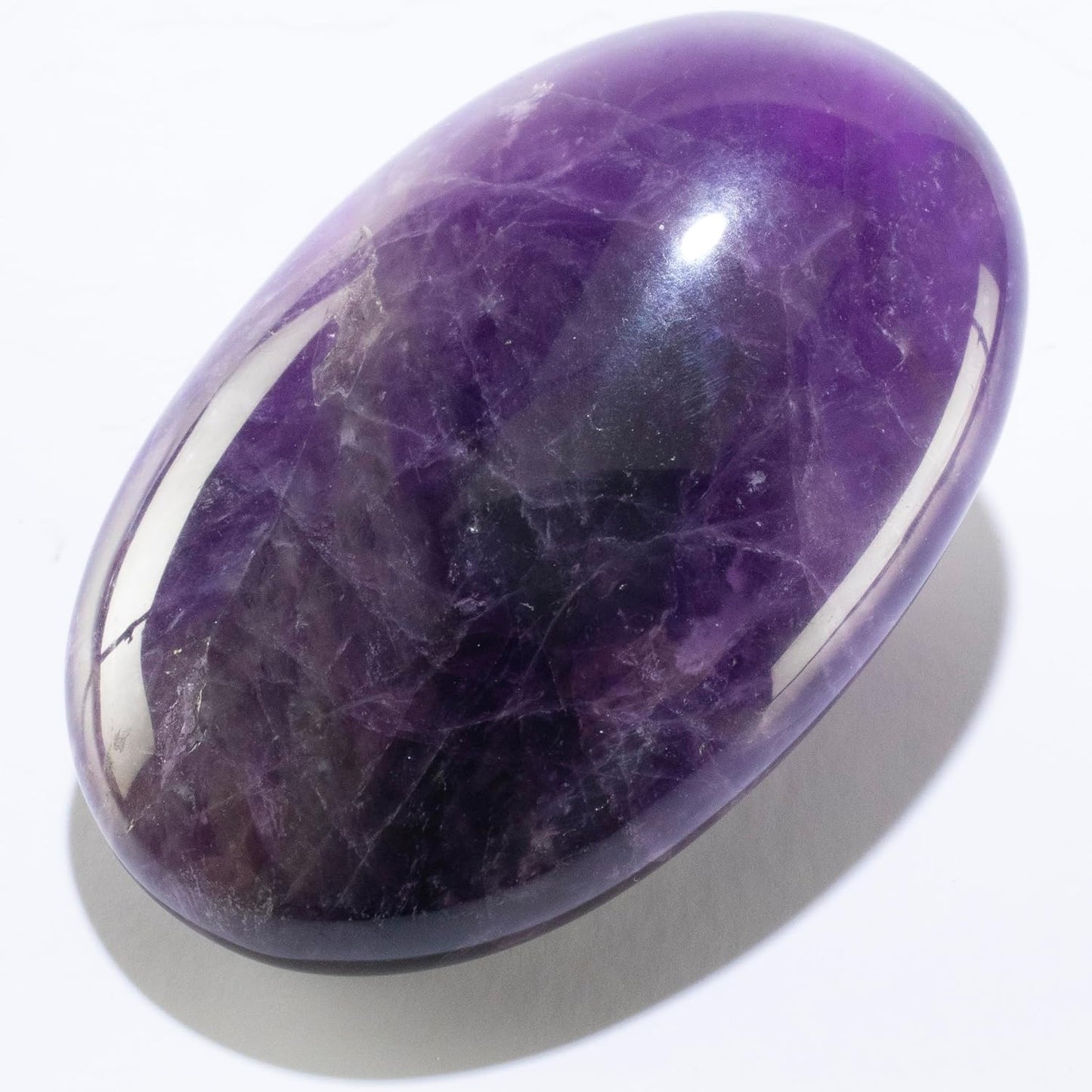 KALIFANO Palm Stone with Healing & Calming Effects - AAA+ Grade High Energy Worry Stone with Information Card - Reiki Crystal Used for Courage (Family Owned and Operated)
