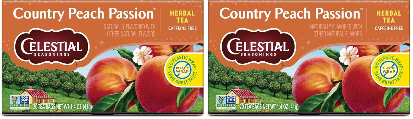 Celestial Seasonings Chamomile Tea Bags - Honey Vanilla Herbal Tea, Caffeine Free, 20 Bags Per Box (Pack of 6)