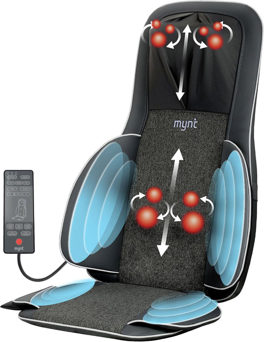 Mynt FSA Eligible HSA Approved Shiatsu Neck & Back Massager for Chair Black