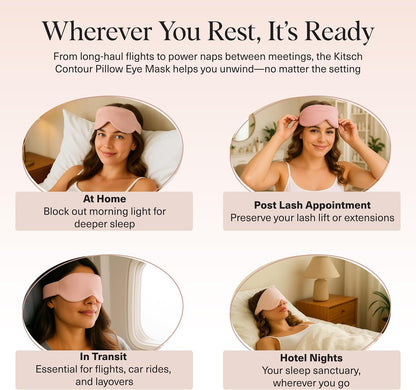 Kitsch Contour Pillow Eye Mask – Softer Than Silk Eye Masks for Sleep, Blindfold Sleep Masks for Women & Men, No Eye Pressure, Lightweight, Eye Care, Travel Essentials - Charcoal