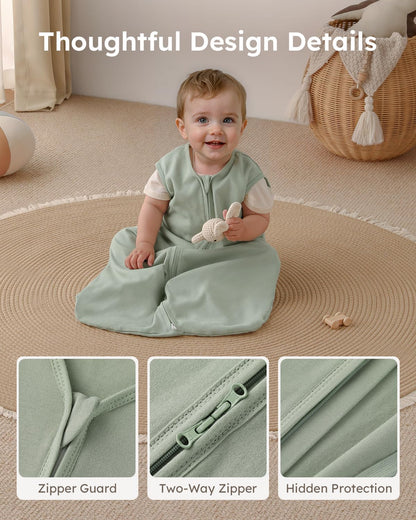 Yoofoss Baby Sleep Sack Baby Wearable Blanket 100% Cotton 2-Way Zipper Toddler Sleeping Sack