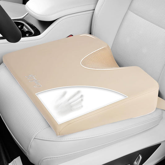 ComfiLife Car Seat Cushion–Premium Wedge 100% Polyurethane Foam Car Cushions for Driving–Auto Seat Cushion–Back & Sciatica Pain Relief for Long Drives–Comfort for Car Driver,Office, Truck Seat (Black)