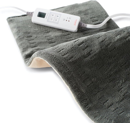 Sunbeam XL Back Neck and Shoulder Heat Therapy 12 x 24 with Auto Shut Off 6 Settings Machine-Washable Comfortable Microplush Fabric - Burgundy