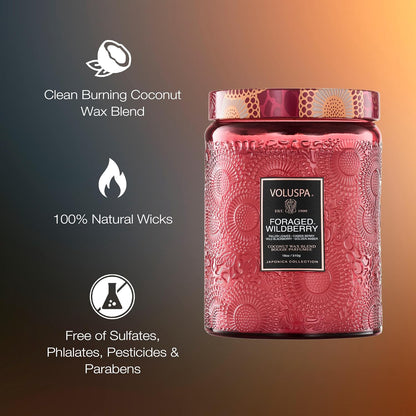 Voluspa Baltic Amber Candle, 18 oz, Coconut Wax Blend, Scented Candles for Home, 100 Hour Burn Time, Candle Jar