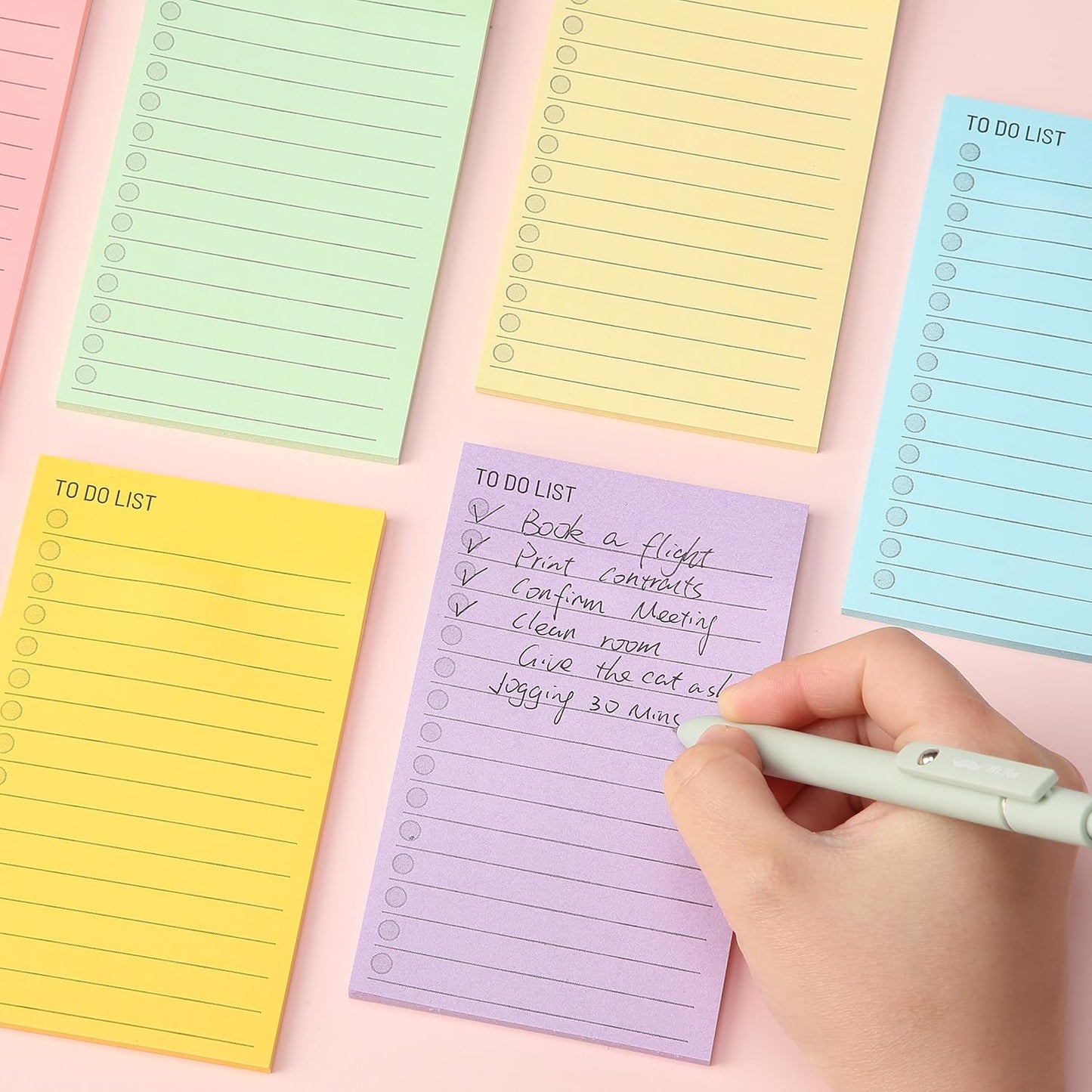 Mr. Pen- to Do List Sticky Notes, 3” x 5”, 9 Pads, 360 Sheets | Lined Checklist Sticky Pads with Smooth Writing, Easy Peel-Off, Thick Paper for Planning, Office, School & Daily Tasks