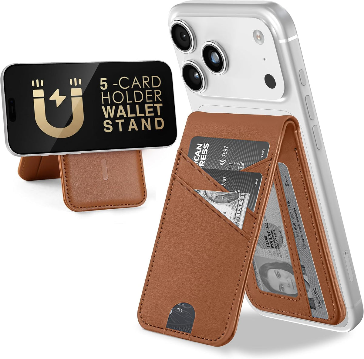 TopMade Magnetic Wallet Stand Tracker for Magsafe (iOS Only), Black