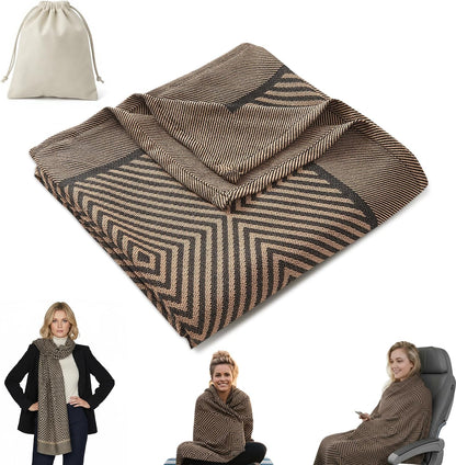 Travel Blanket Airplane - Ultra Soft & Lightweight Knit Design