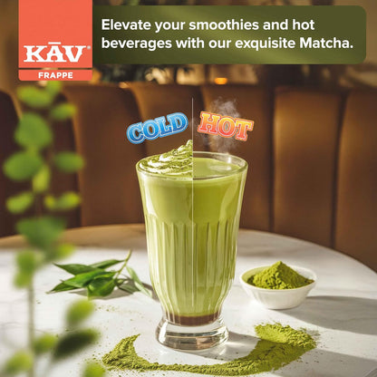 KAV Iced Blended Matcha Latte Frappe Mix | Instant, Ready-to-Mix Matcha Latte Powder for Hot or Cold Drinks – 10 oz