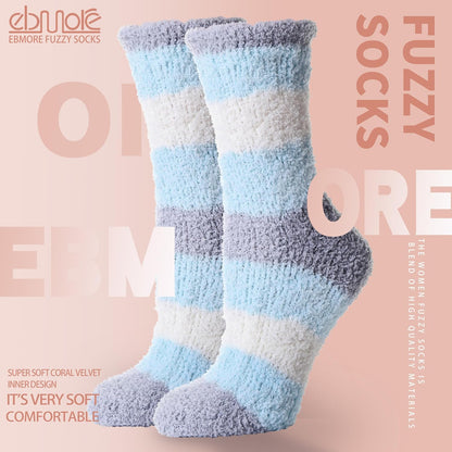 EBMORE Womens Fuzzy Socks Slipper Fluffy Cozy Comfy Cabin Plush Warm Winter Sleep Home Soft Socks