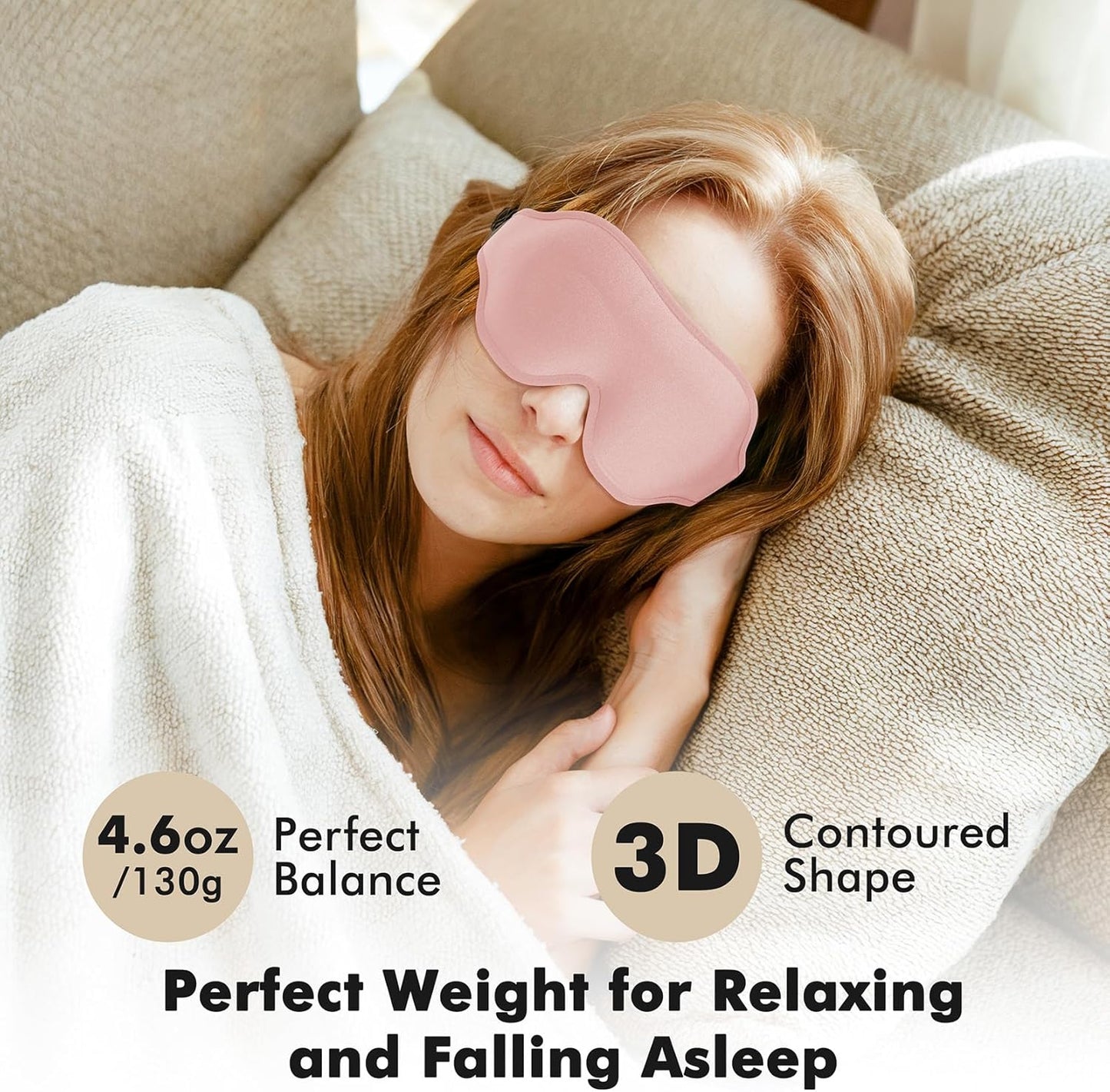 Sleep Eye Mask for Men Women, Lash Extensions 3D Sleeping Mask, Travel Blackout Night Blindfold Eye Shade Cover with Adjustable Strap (Black)