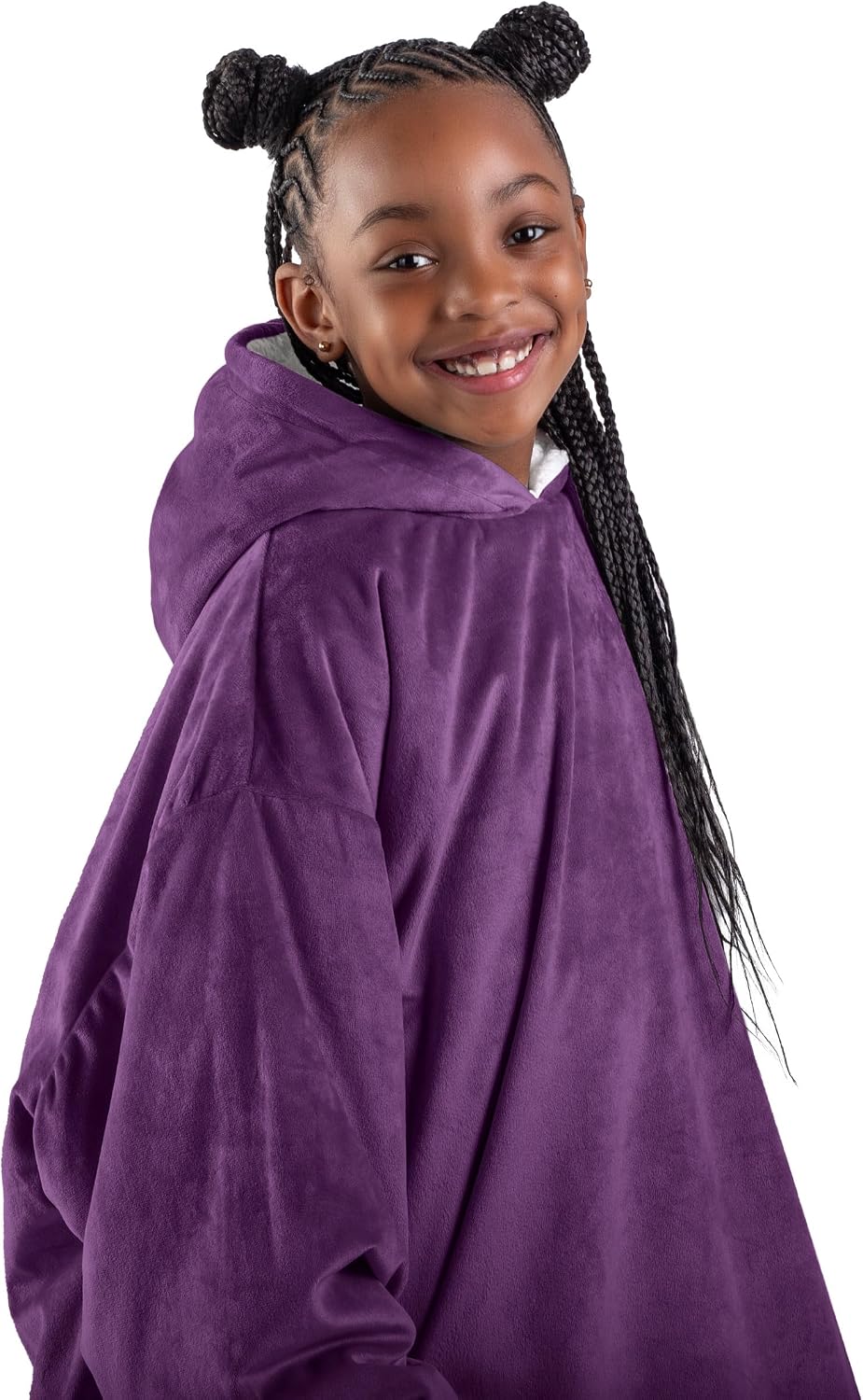 Bare Home Wearable Blanket Hoodie - Soft Plush Sherpa - Warm and Cozy - Oversized Wearable Blanket