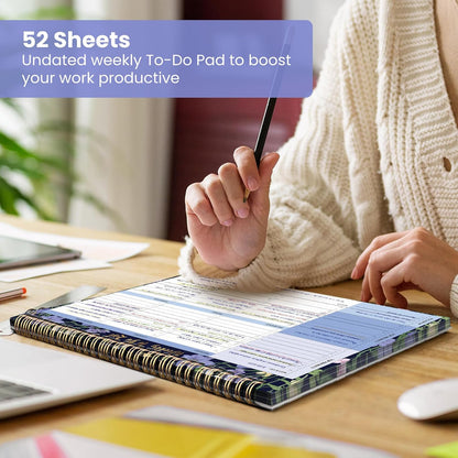 Weekly To Do List Notepad with 52 Undated Sheets（8.5"×11"）- Undated Weekly Planner Notepad for Office Desk Accessories and Supplies - Sunshine Petal
