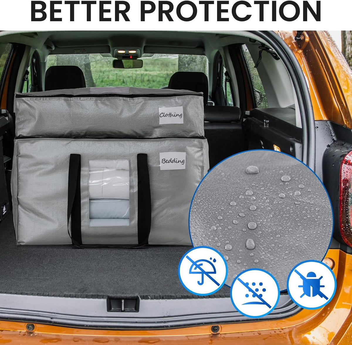 TAILI Blue Extra Large Moving Bags,Storage Bags with Visible Window