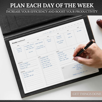 Weekly Dashboard To-Do List Notepad – Undated Weekly Planner with Habit Tracker & Notes – Minimalist A4 Layout for Productivity, Organization & Time Management (Colorful)