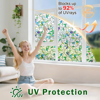 Frosted Glass Window Film, Decorative Sun Heat Blocking,Anti UV Save Energy