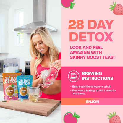 Skinny Boost Detox Tea Kit - Slimming Tea for Weight Loss & Bloating