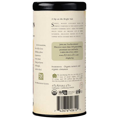 The Republic of Tea Organic Turmeric Cinnamon Herbal Tea, 36 Count