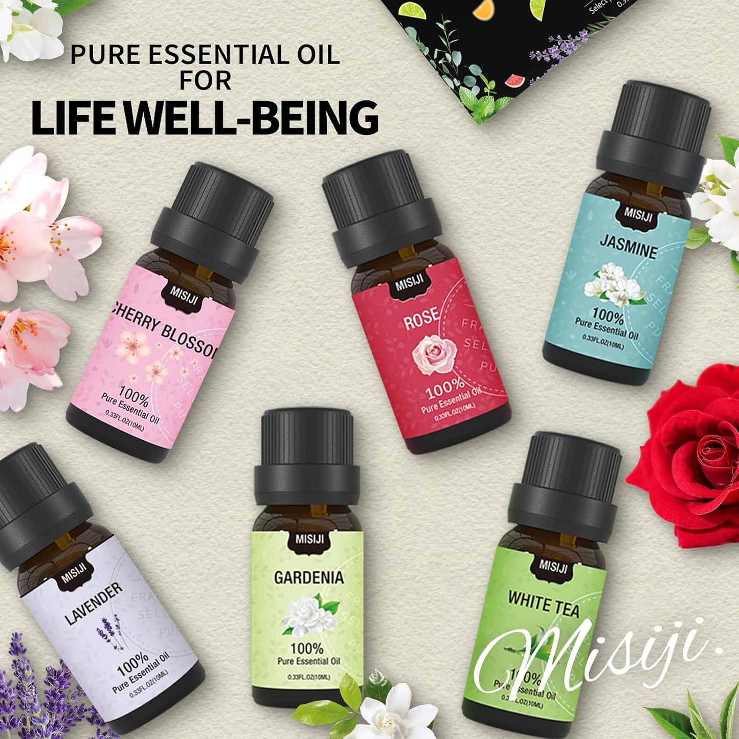 Essential Oils Set Top 6 Aromatherapy-Essential Oils for Diffuser for Home,Air Freshening Diffuser Oils Scents for Aromatherapy,Laundry,Candle&Soap Making,Humidifiers 6 X 10ML