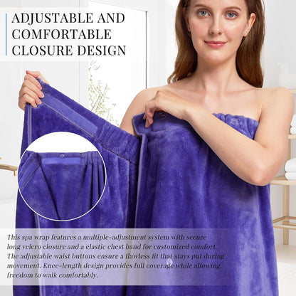 PJGGZ Towel Wrap for Women, Adjustable Button Quick Dry Absorbent Bath Wrap