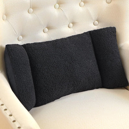 Queekay Fleece Lumbar Support Pillow 3 Section Back Pillow Office Chair for Back Support Comfortable Lumbar Cushion for Car Seat Pain Relief Sofa Rest(Gray)