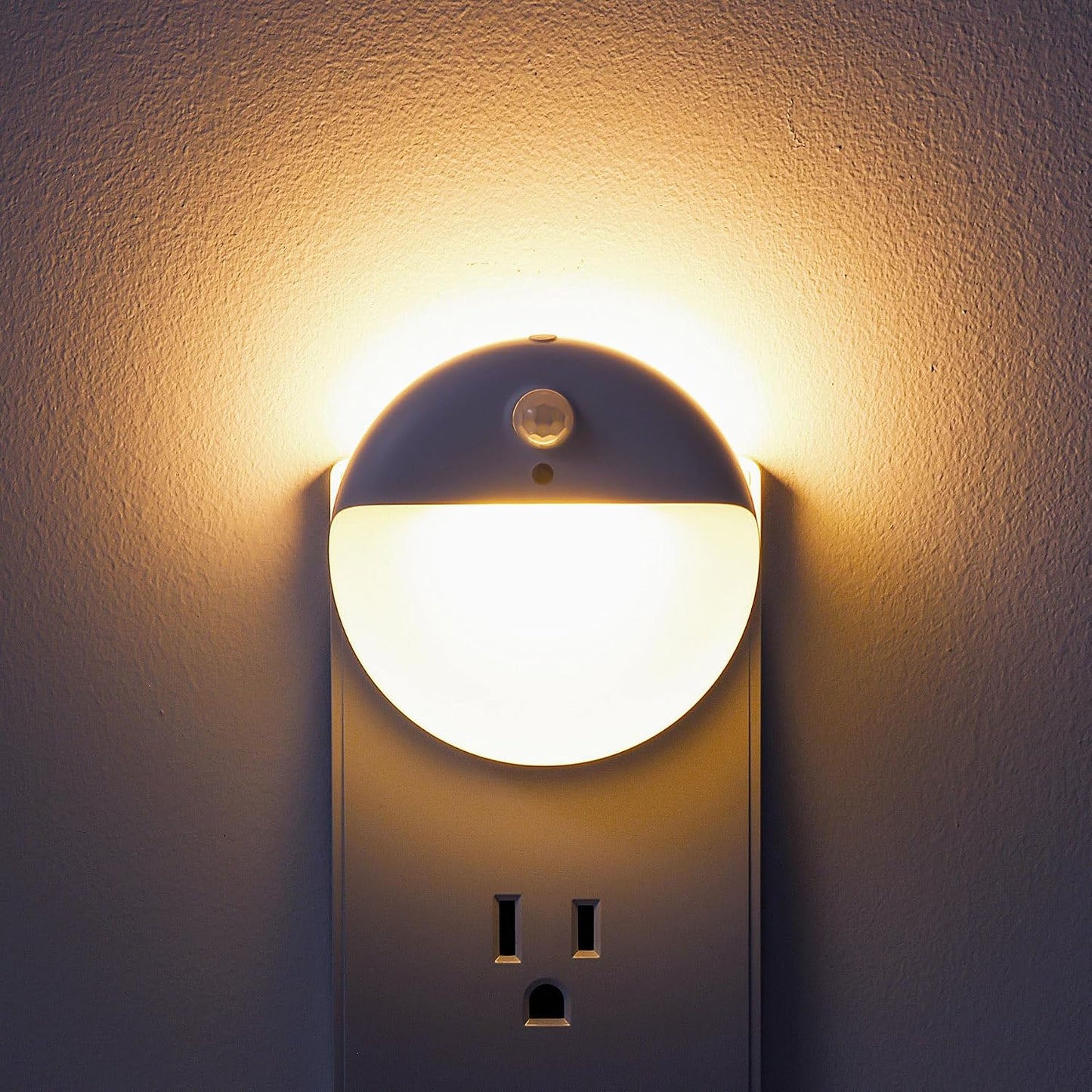 YUNLEX 2 Pack Plug in Sleep Night Light with Motion Sensor and Dusk to Dawn Sensor, 3 Modes, Soft Glow, Stepless Dimming, LED Lights for Bedroom, Sleep, Baby Nursery, Kids, Toddler, Home Decor (Amber)