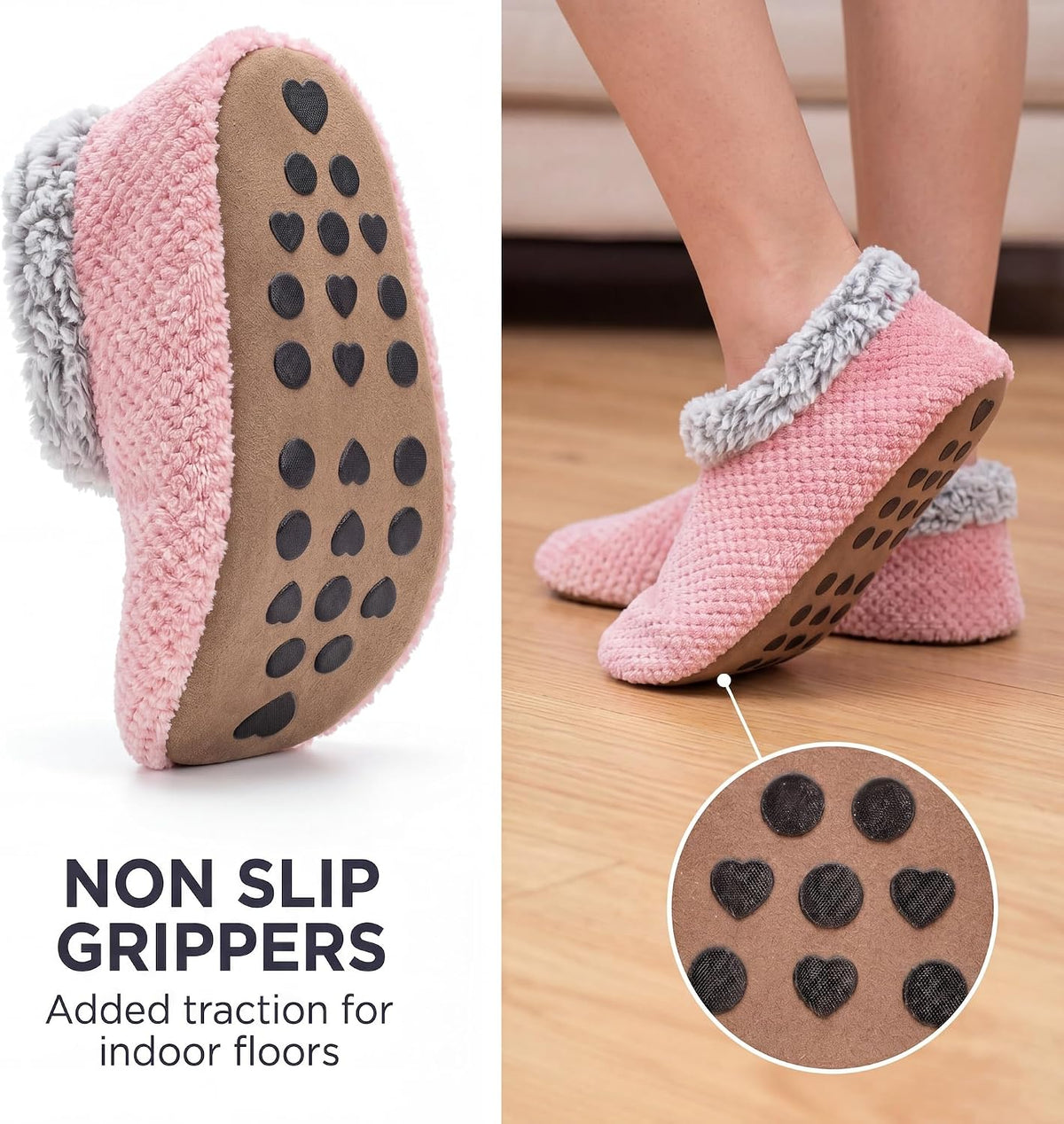 Cozylook Fuzzy Slippers for Women Indoor Soft Sole Slipper Socks
