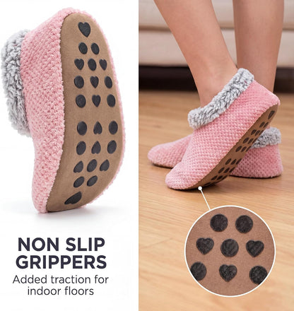 Cozylook Fuzzy Slippers for Women Indoor Soft Sole Slipper Socks