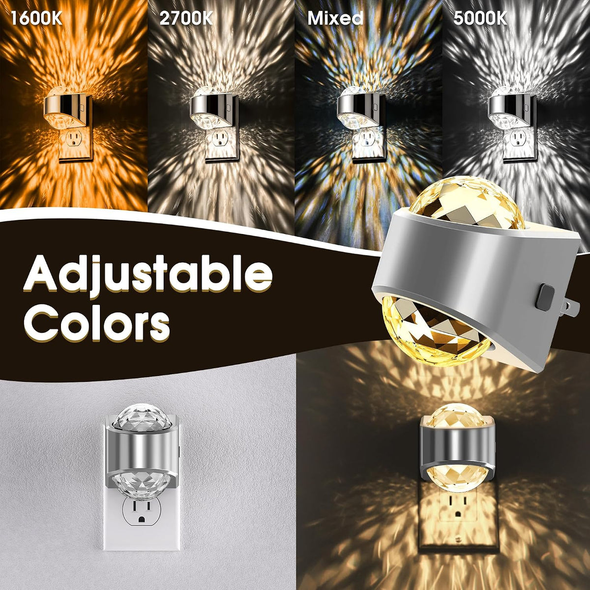 Briignite Night Light,Night Lights Plug into Wall,LED Projector Night Light