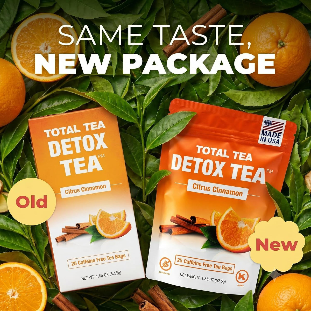 Total Tea Slimming Detox Caffeine Free Chamomile Hibiscus Ginger Root
