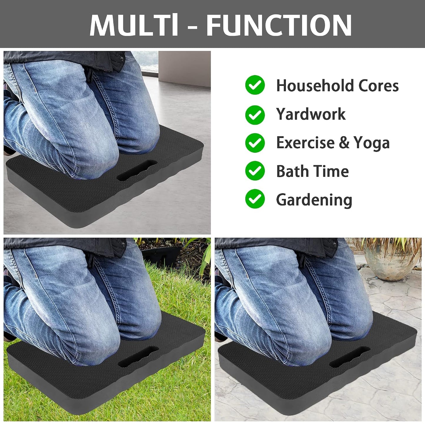 HOOPLE Extra Thick Kneeling Pad, Soft Foam Kneeling Cushion, Waterproof Gardening Knee Pads, Lightweight Knee Mat for Bathing, Workout Supplies, Exercise Yoga, Garden Work Gifts 17.5 x 11x 1 in, Blue