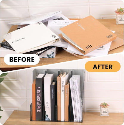 CiWiVOKi Vertical File Holder, PET Desk Organizer, Black