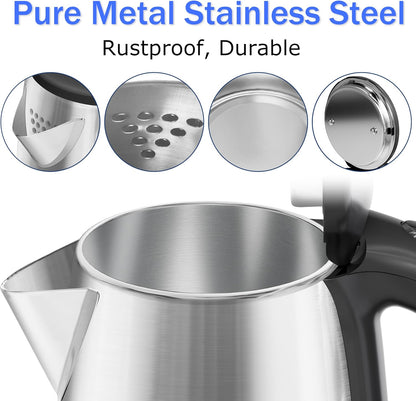Stariver 2.5L Large Electric Kettle, BPA Free Stainless Steel Water Heater, Fast Boil Electric Tea Kettle, Water Boiler with Auto Shut-Off & Boil-Dry Protection for Family (10-12 Cups)