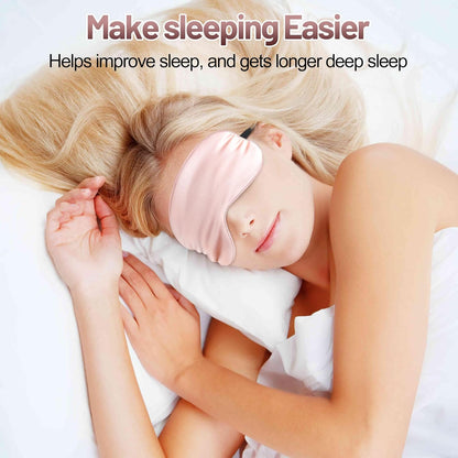 Sleep Mask, Silk Eye Mask for Sleeping with Adjustable Strap, Satin Blackout Sleeping Eye Mask for Men&Women, Comfortable Blindfold Eyeshade for Night Sleep(Black)