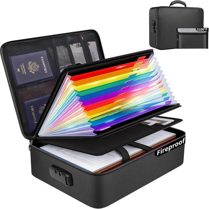 Tamfile Fireproof Document Box with Lock, Heat Insulated Safe Money Bag