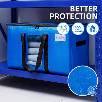 TAILI Blue Extra Large Moving Bags,Storage Bags with Visible Window