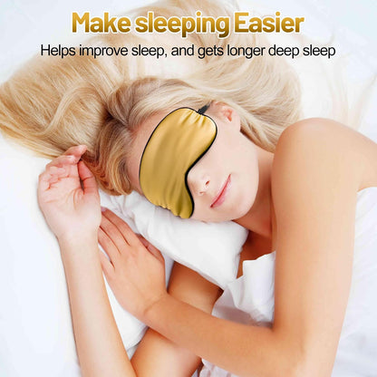 Sleep Mask, Silk Eye Mask for Sleeping with Adjustable Strap, Satin Blackout Sleeping Eye Mask for Men&Women, Comfortable Blindfold Eyeshade for Night Sleep(Black)